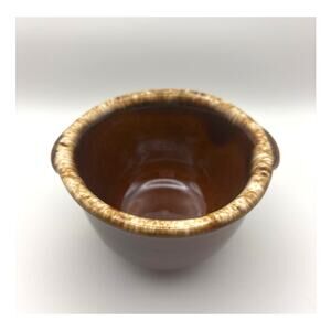 Vintage Hull Pottery Brown Drip Glaze Oven Proof Mini Bowl Made In USA